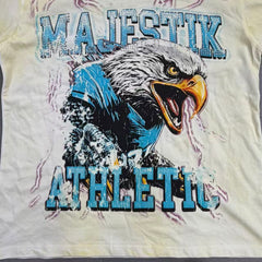 MAJESTIK Washed Eagle Rhinestone Graphic T-Shirt