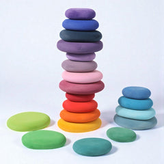 **Pre-order (Ships in 2-3 Weeks)**20-Piece Stained Wooden Stacking Pebbles Set