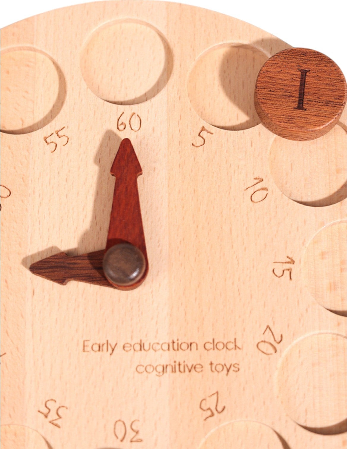 **Pre-order (Ships in 1-2 Weeks)**Wooden Cognitive Learning Clock – Dual-Sided Time Recognition Toy with Roman and Arabic Numerals