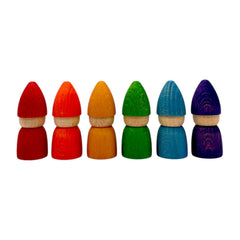 Rainbow & Pastel Wooden Peg Dolls Collection – 5 Styles