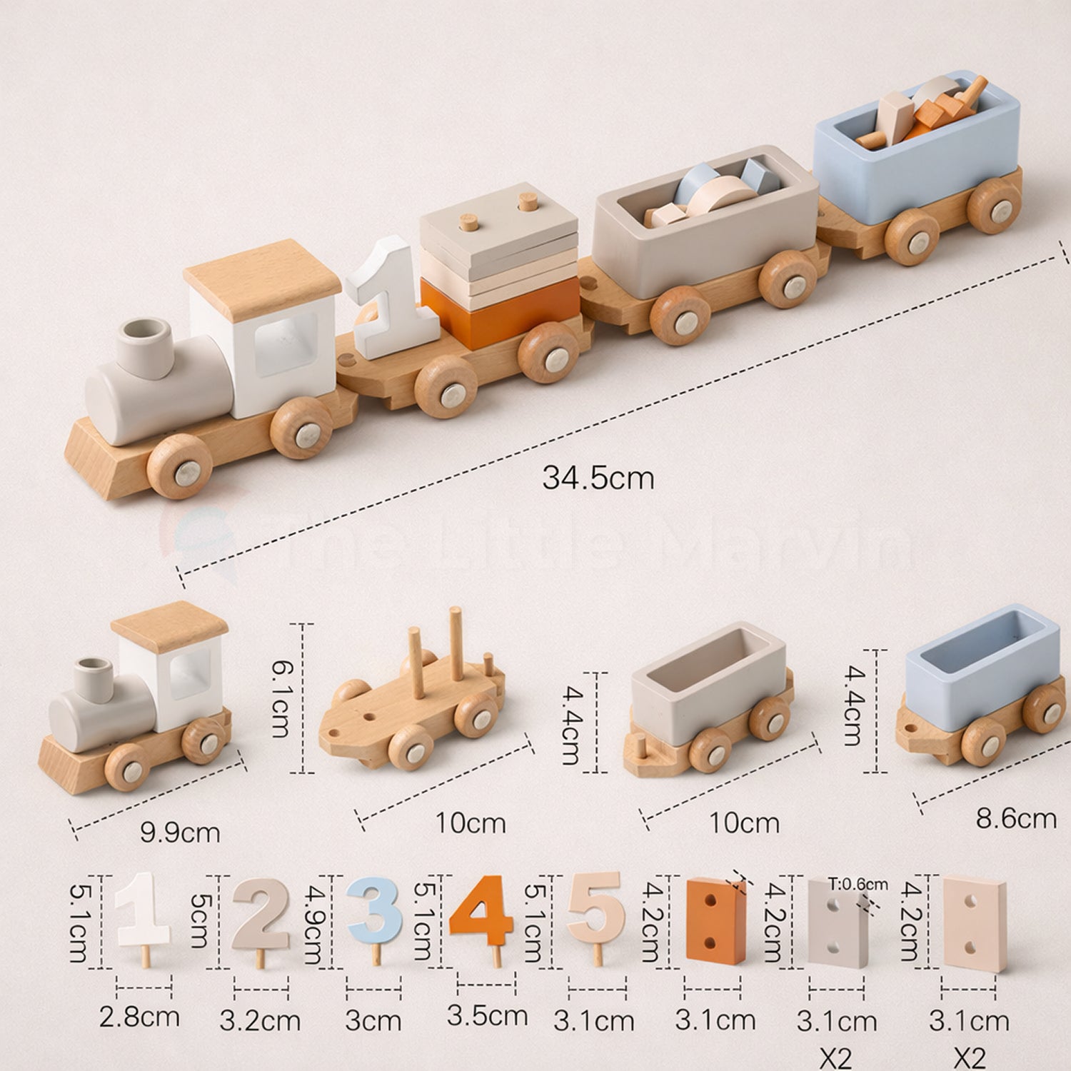 Montessori Wooden Train Set