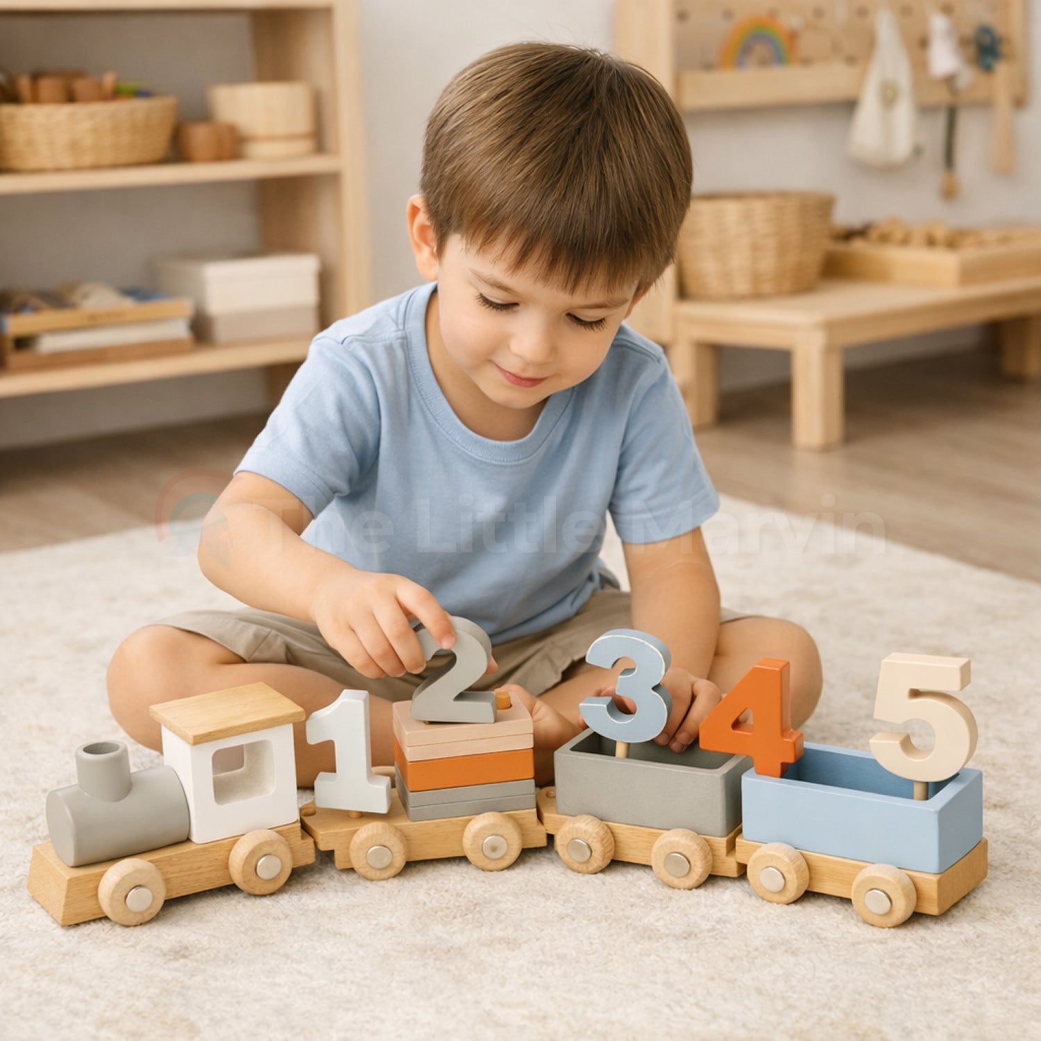 Montessori Wooden Train Set