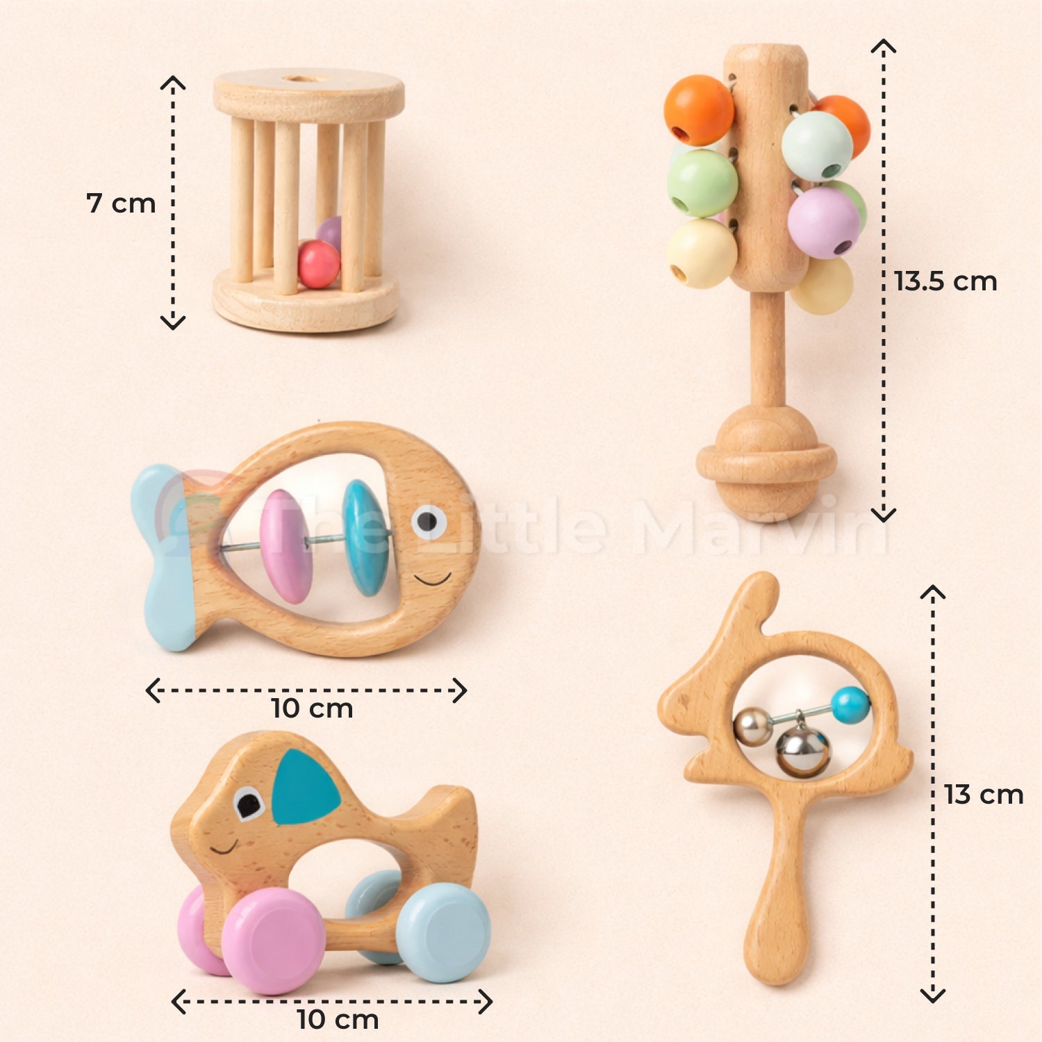 Wooden Baby Rattle Set