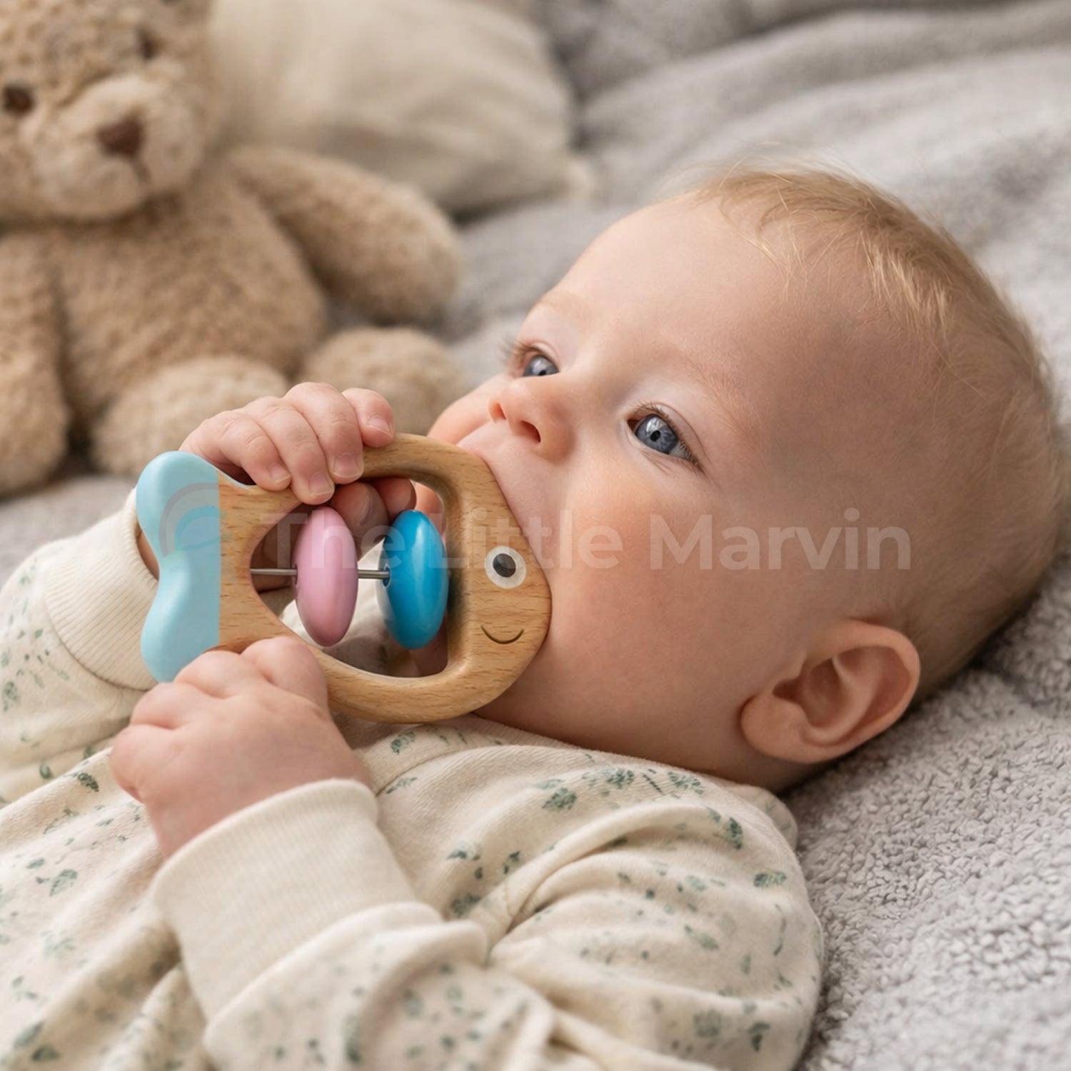 Wooden Baby Rattle Set