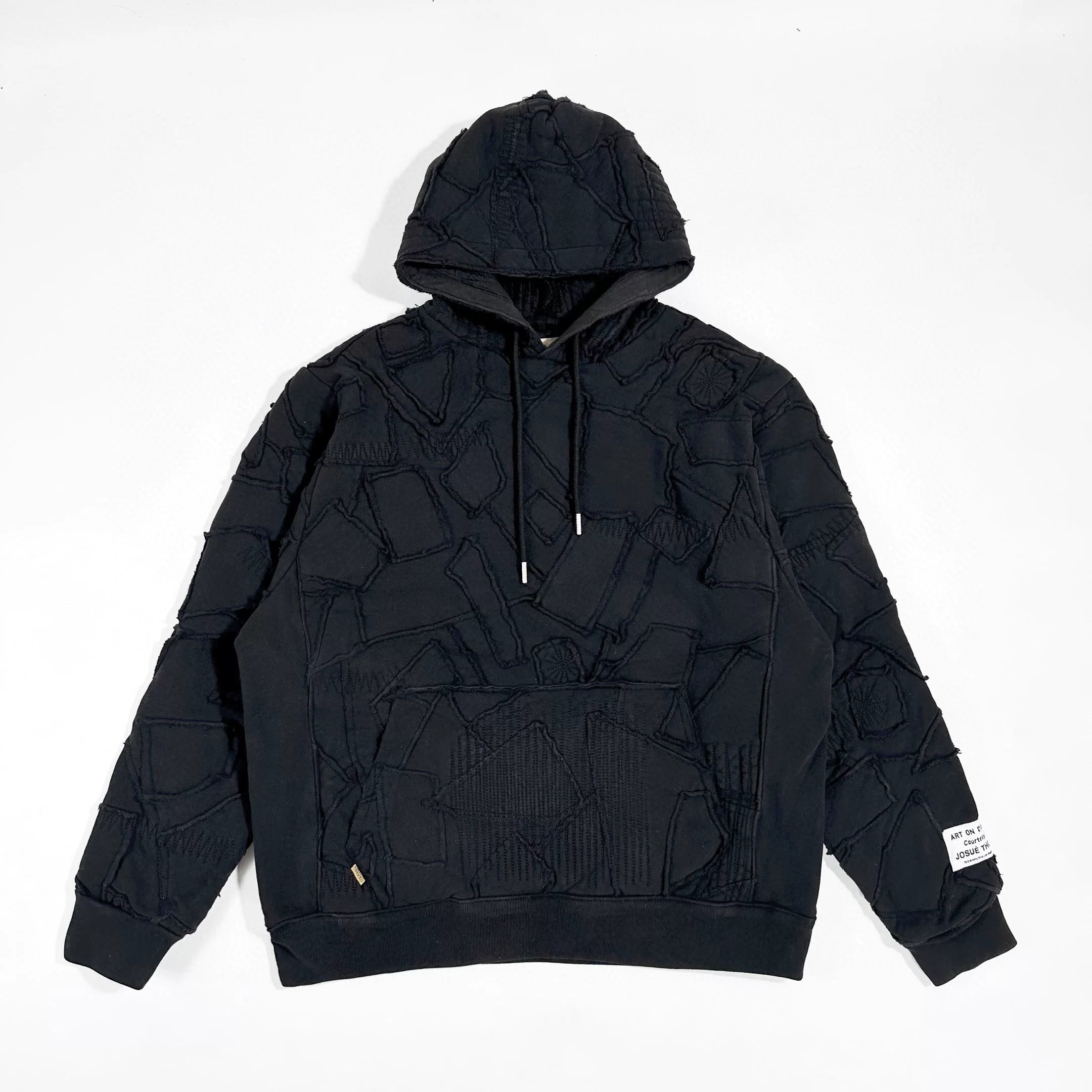 GALLERY DEPT. COLLAGE HOODIE Black Collage Patch Splicing Damaged Hoodie Sweatshirt