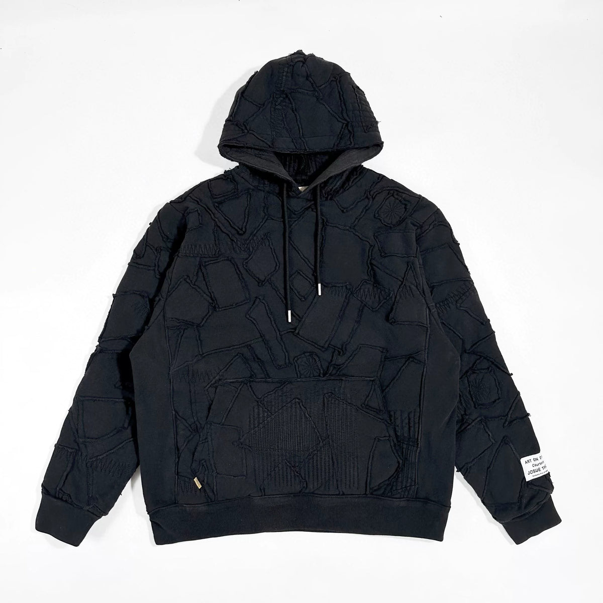 GALLERY DEPT. COLLAGE HOODIE Black Collage Patch Splicing Damaged Hoodie Sweatshirt