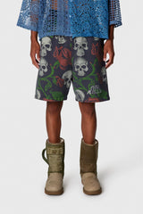 GALLERY DEPT.EDSKI SHORTS Printed Shorts ATK STACKED Skull Shorts