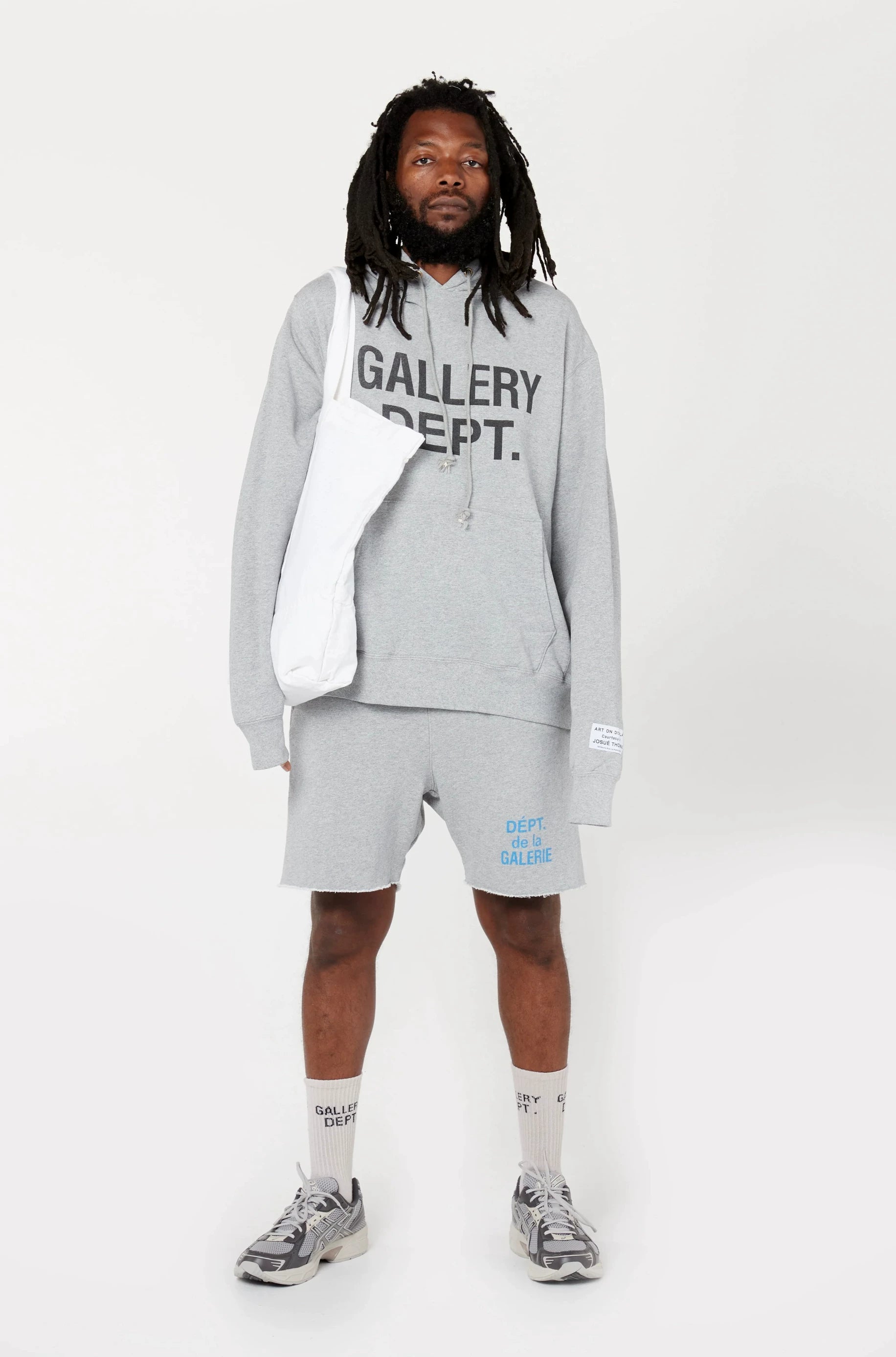 GALLERY DEPT.CENTER LOGO HOODIE Washed Letter Printed Loose Hoodie Sweatshirt for Men
