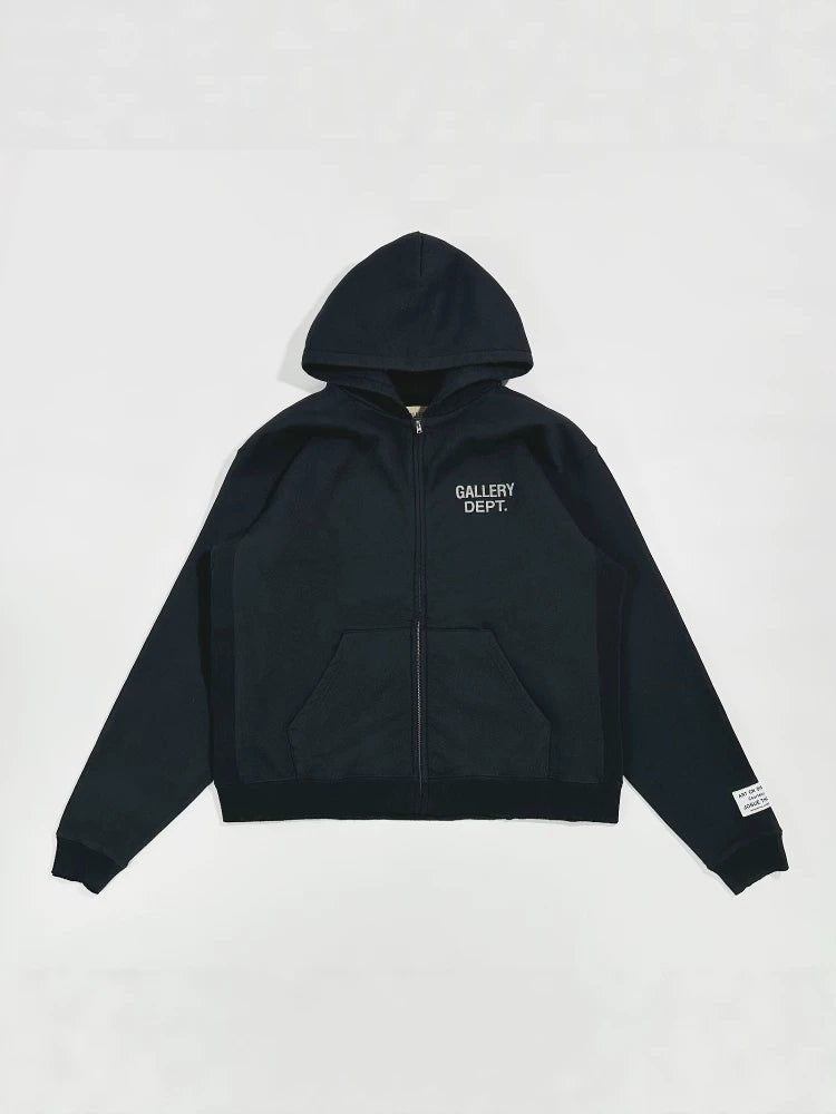 GALLERY DEPT. 90'S FULL ZIP HOODIE 基础字母宽松拉链卫衣帽衫