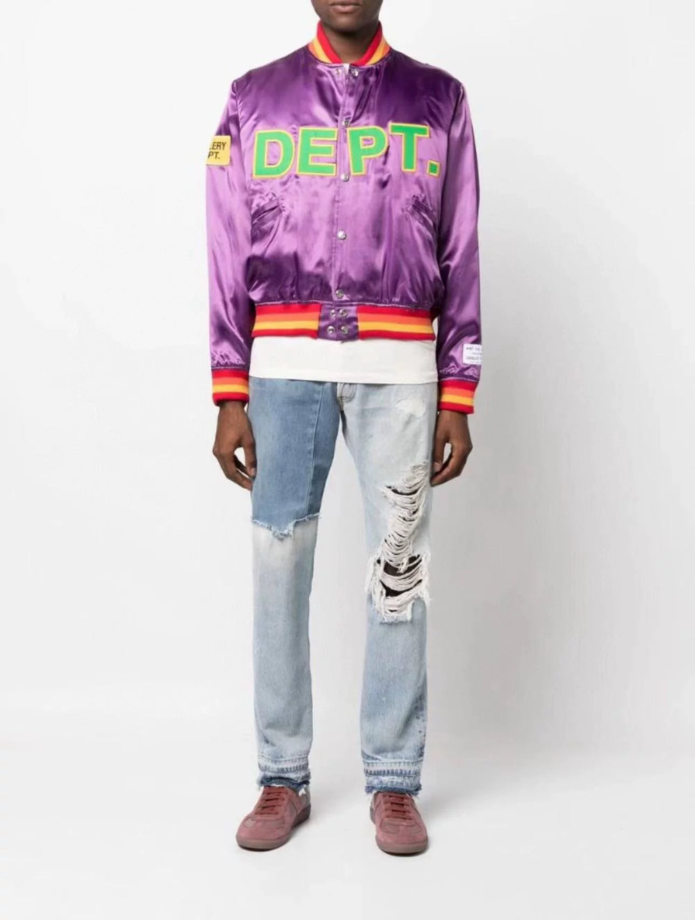 GALLERY DEPT. KEN DENIM Splicing Materials Deconstructing Grinding Edge Destruction Retro Washed Jeans