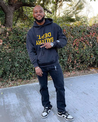 GALLERY DEPT. Vintage printed hoodie unisex hooded sweatshirt washed black loose fit