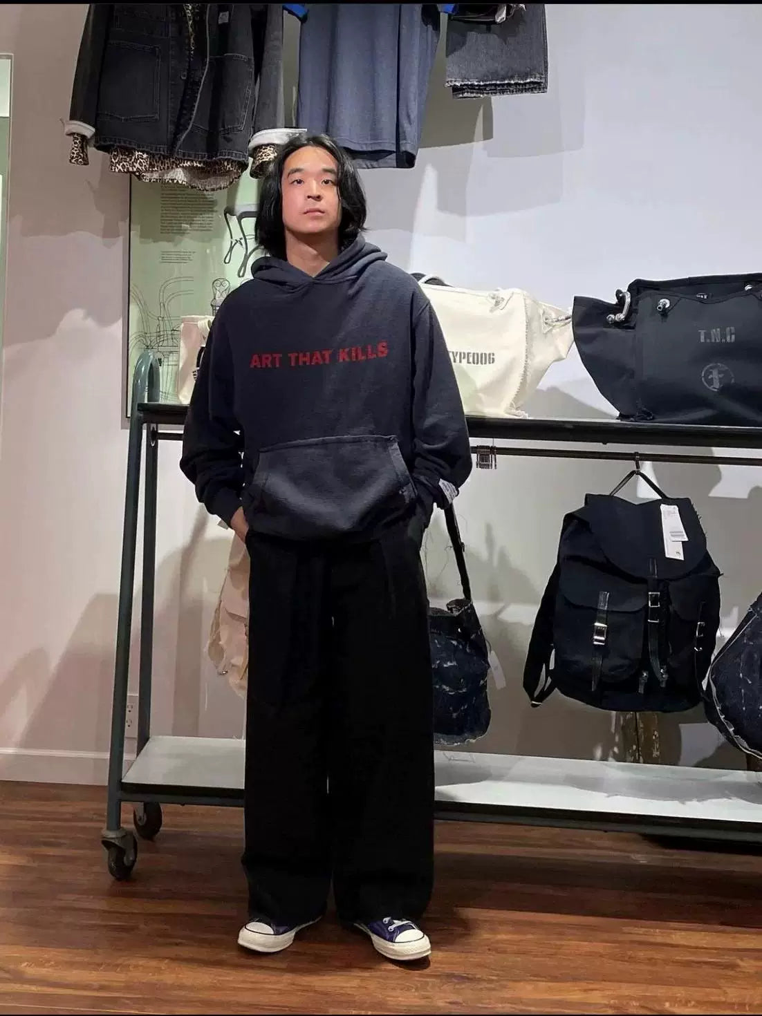 GALLERY DEPT. ATK REVERSIBLE LOGO HOODIE Double sided Washable Hoodie