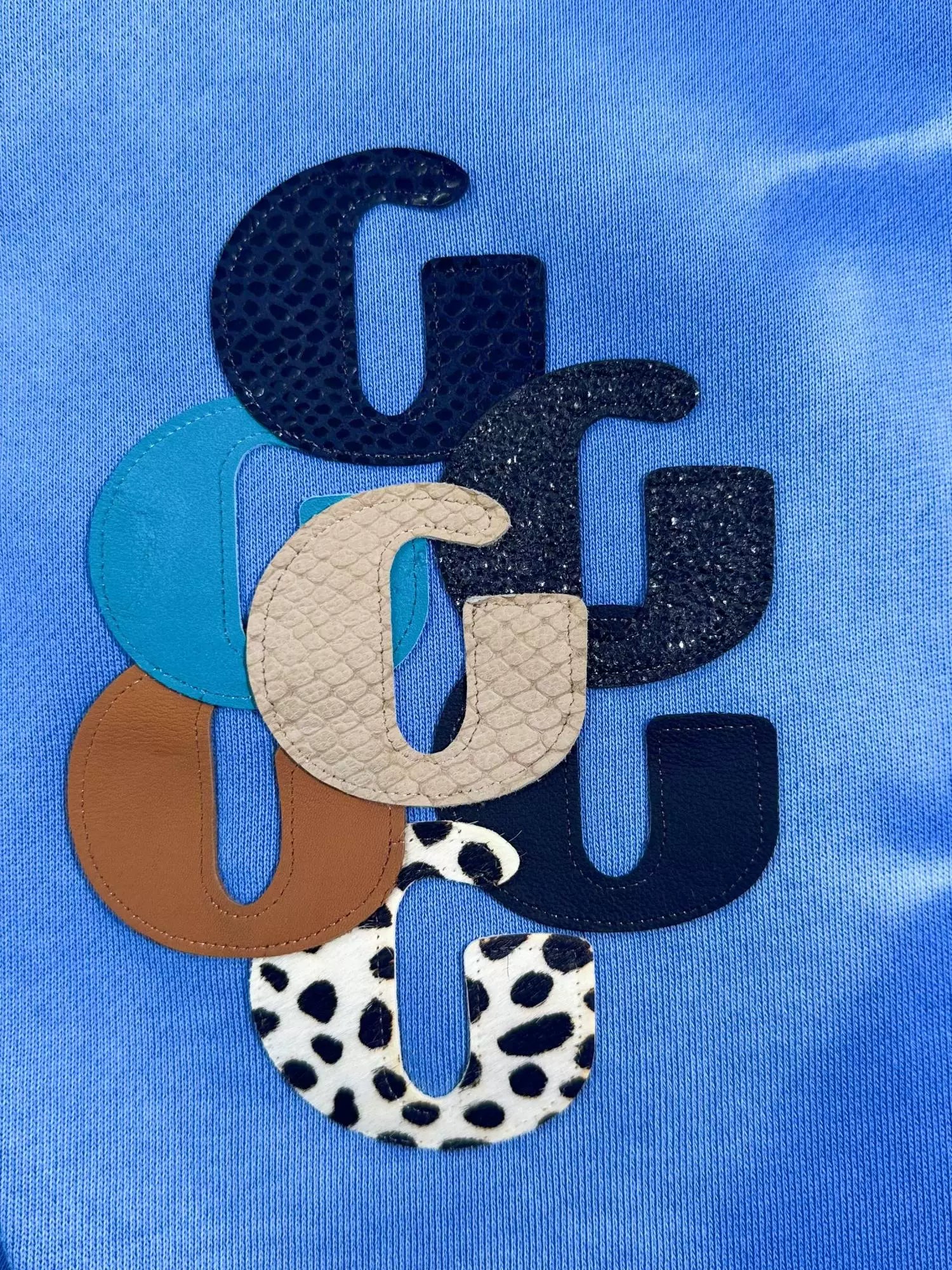 GALLERY DEPT. G-PATCH Blue Water Ripple G Adhesive Leather Washed Water Used Soil American Hoodie