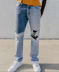 GALLERY DEPT. KEN DENIM Splicing Materials Deconstructing Grinding Edge Destruction Retro Washed Jeans