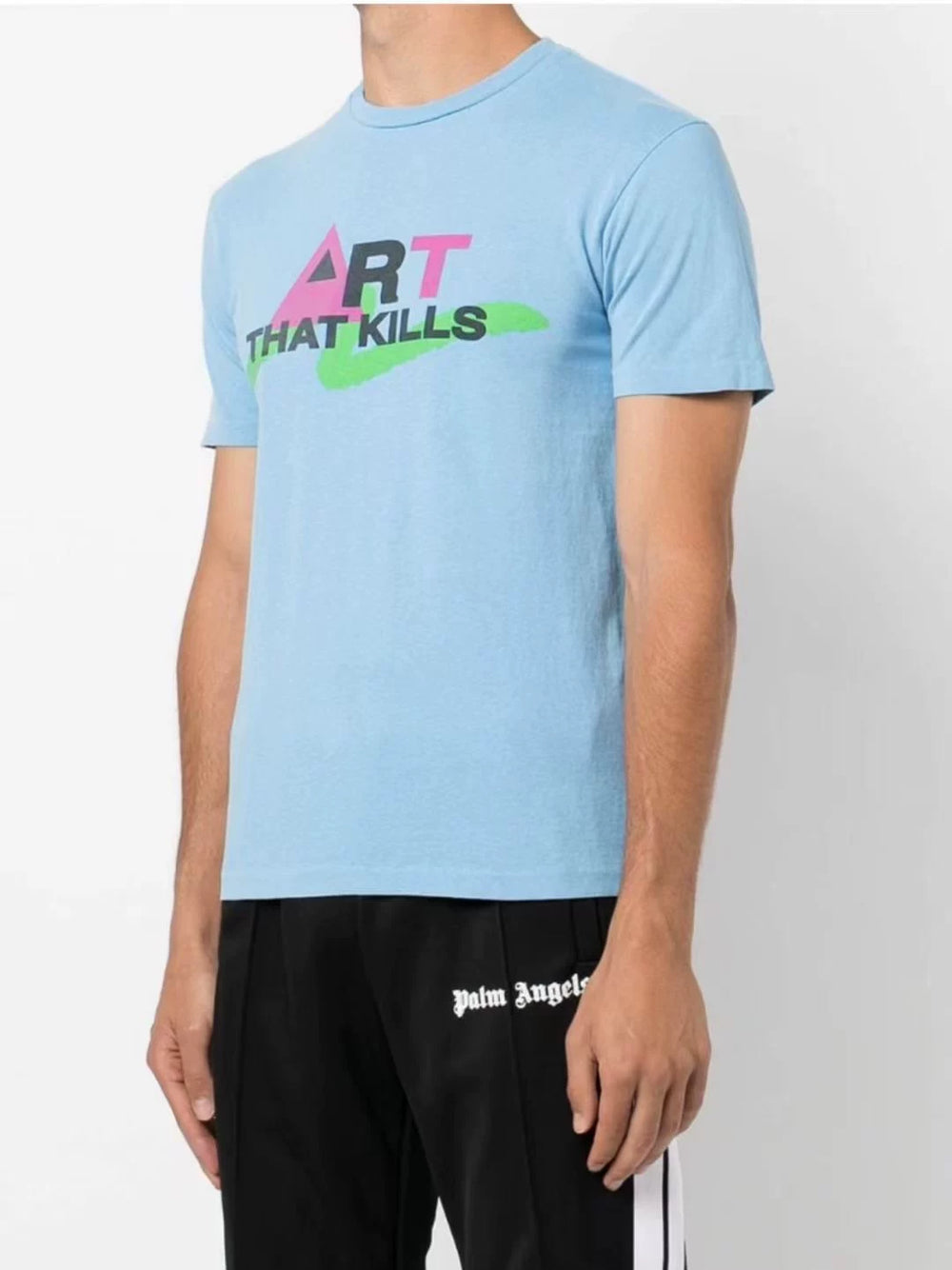 GALLERY DEPT ART THAT KILLS Retro Round Neck Pure Cotton Short sleeved T-shirt Loose fit Youth Fashion Style