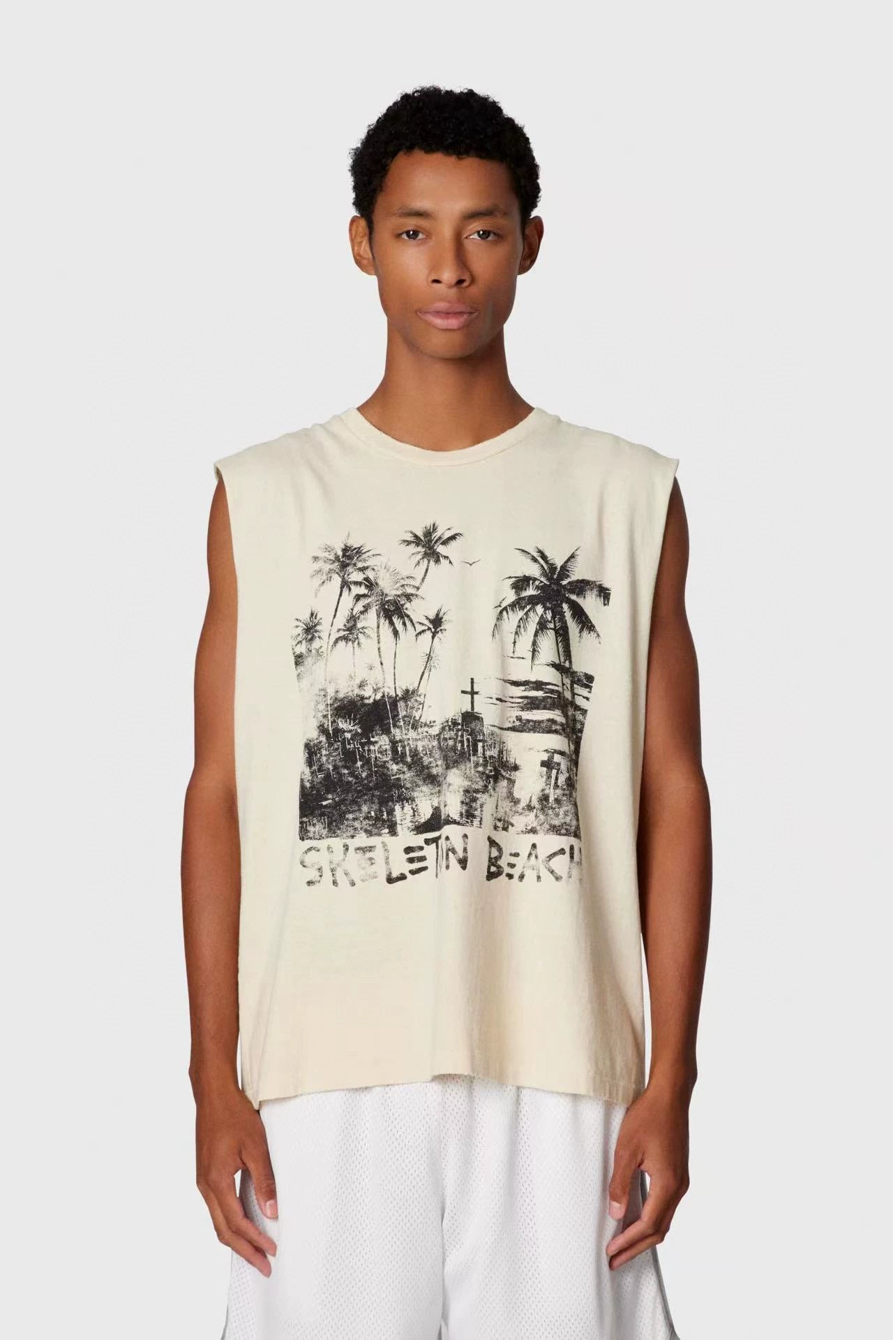 GALLERY DEPT.DAY NIGHT SLEEVELESS TEE Coconut Coast Loose Casual Tank Top