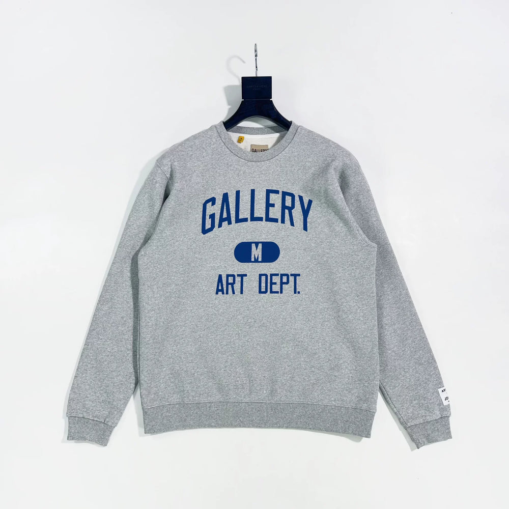 GALLERY DEPT ART Size Number Slogan Hemp Grey Washed American High Street Round Neck Hoodie