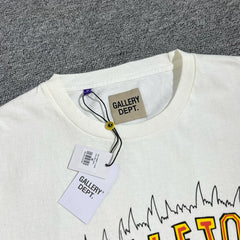 GALLERY DEPT.SKELETON BEACH SURF TEE Beach Surfing Glitter Printed Short Sleeve T-shirt