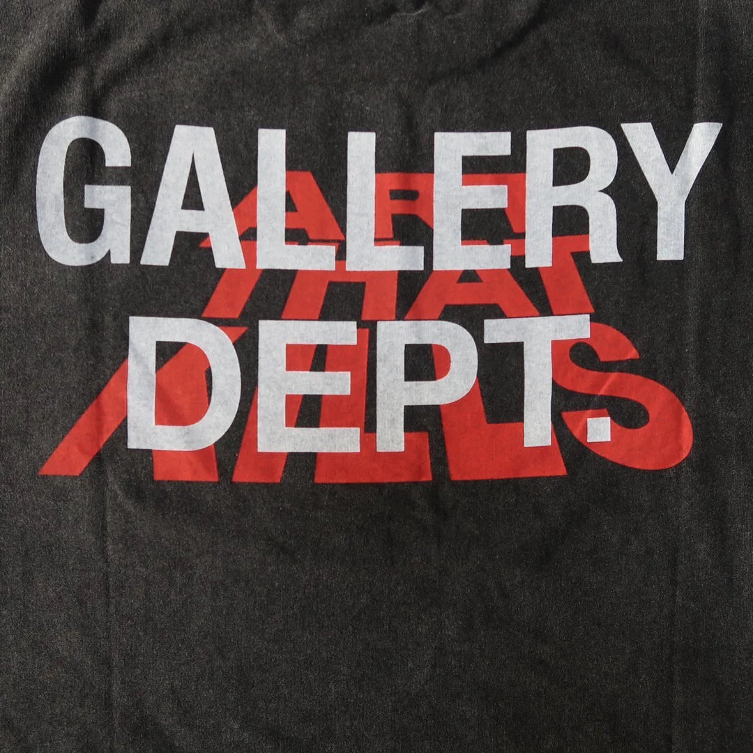 GALLERY DEPT VINTAGE Retro Piercing Round Neck Cotton Short Sleeve T-shirt