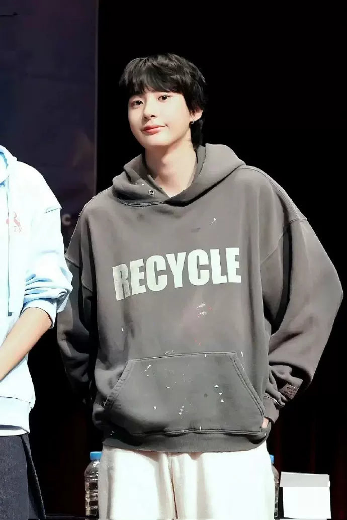 KANYE Quan Shunrong, same model GALLERY DEPT 90'S RECYCLE, splashed ink, washed and made old hoodies and hoodies