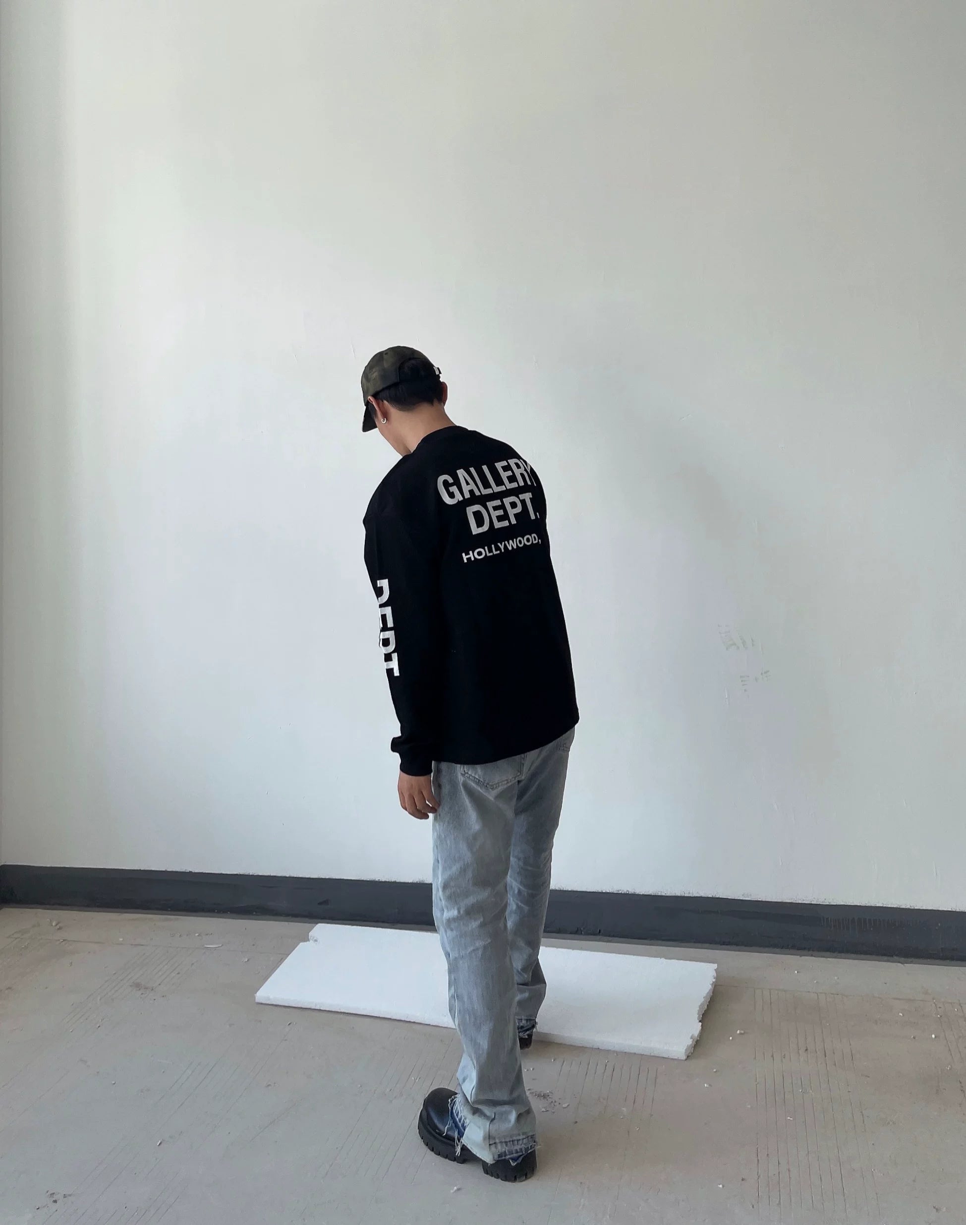 GALLERY DEPT 华夫格宽松印花长袖T恤上衣潮男女