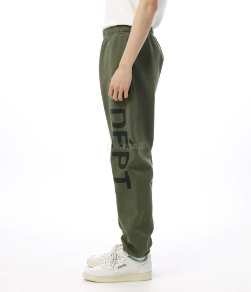 Gallery Dept. Team Dept Sweatpants Faded Olive Embroidered Letter Pants