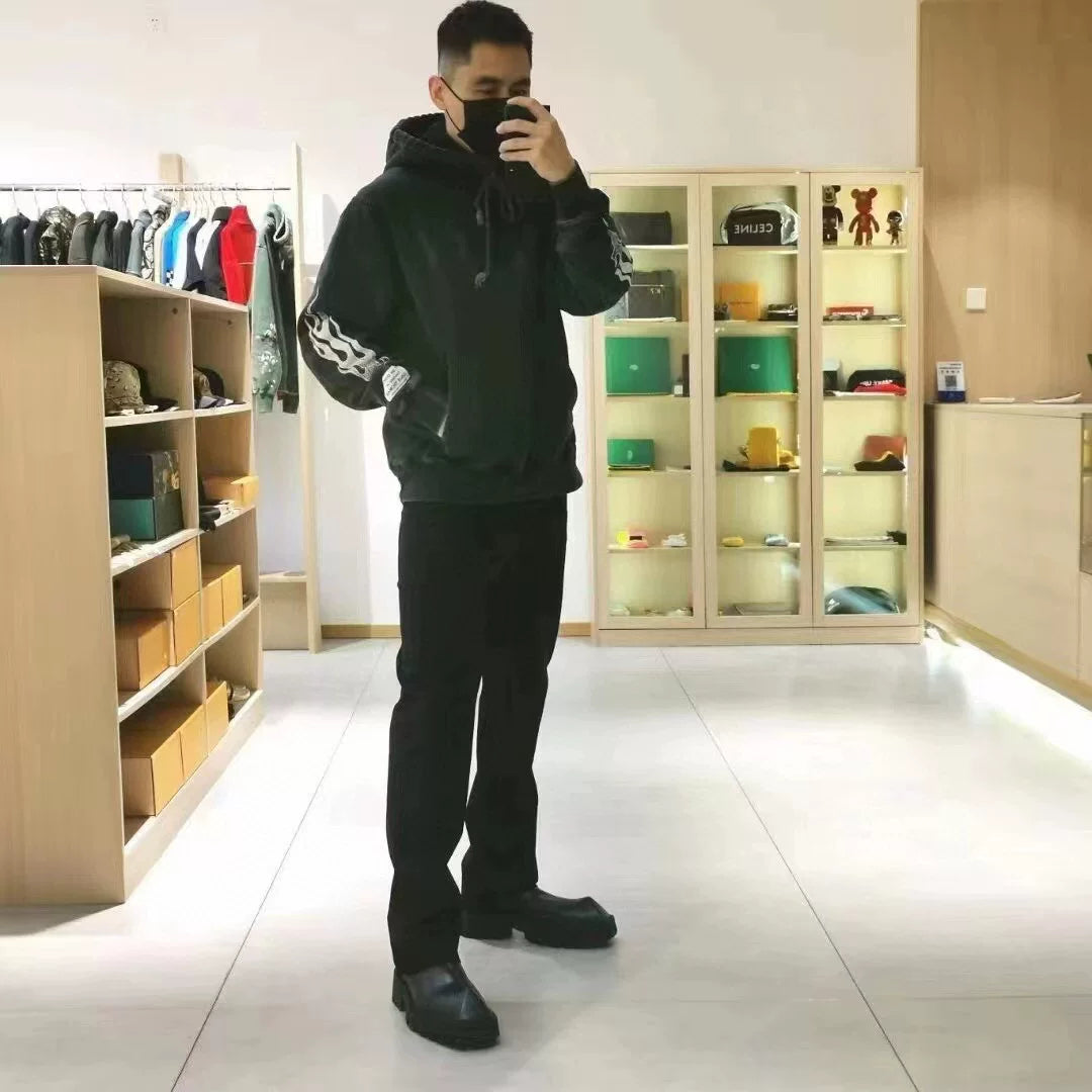 GALLERY DEPT. FLAMES HOODIE Armsleeves Flame Washed Water Used High Street Hoodies