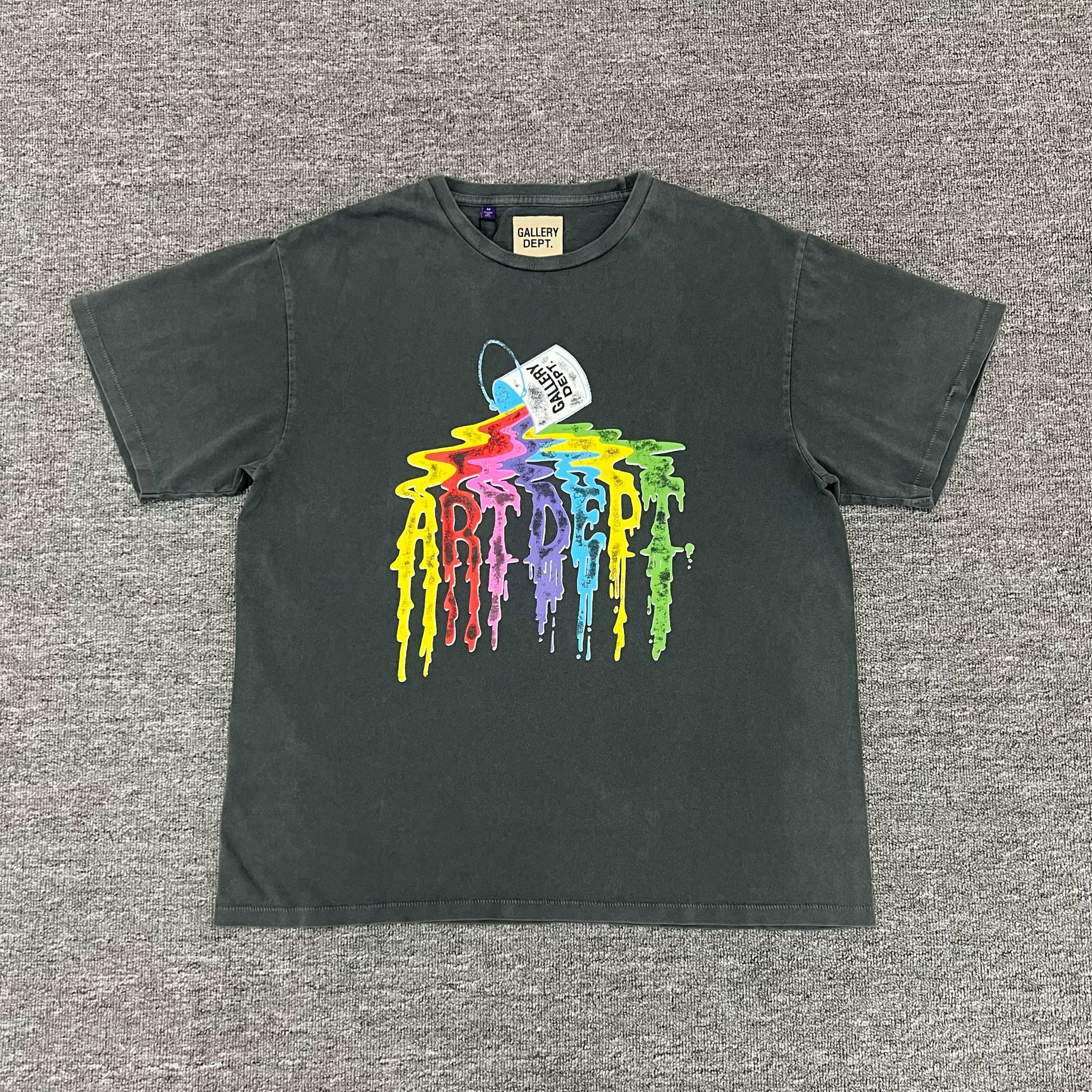 GALLERY DEPT. SUPERY TEE VINTAGE BLACK Color Paint Used High Street Short sleeved T-shirt