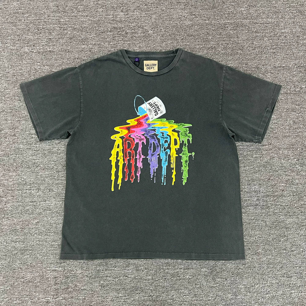 GALLERY DEPT. SUPERY TEE VINTAGE BLACK Color Paint Used High Street Short sleeved T-shirt