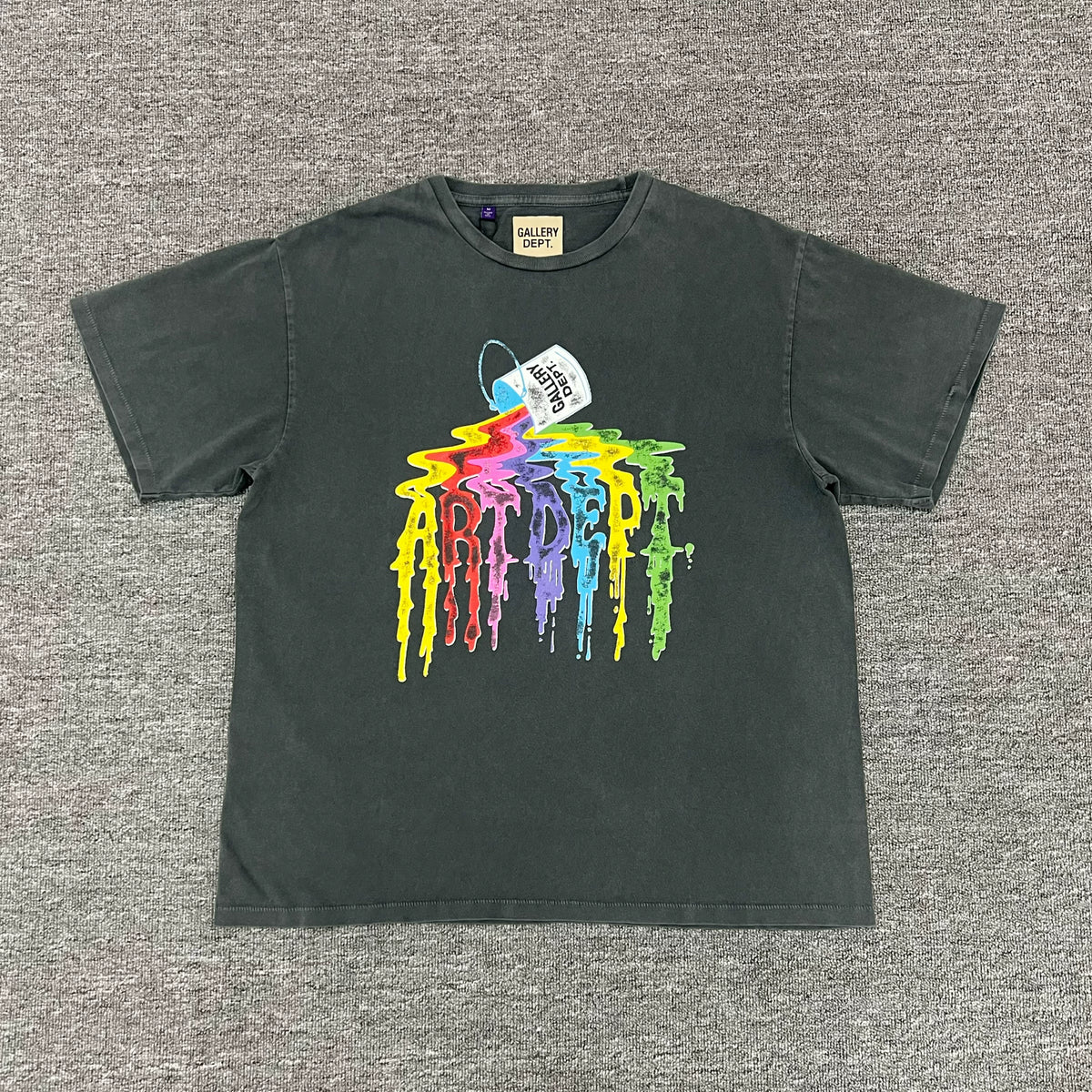 GALLERY DEPT. SUPERY TEE VINTAGE BLACK Color Paint Used High Street Short sleeved T-shirt