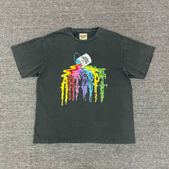 GALLERY DEPT. SUPERY TEE VINTAGE BLACK Color Paint Used High Street Short sleeved T-shirt