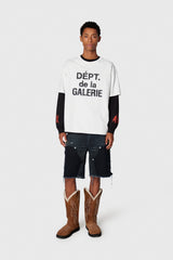 GALLERY DEPT. MOODY TEE WHITE French Graffiti Design Draft Printed Short Sleeve T-shirt