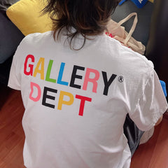 New gallery dept vintage washed distressed distressed color letter printed street trendy short sleeved T-shirt