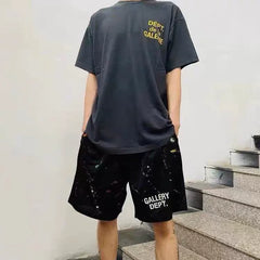 GALLERY DEPT Color Inkjet Hand drawn Splash Ink Graffiti Mesh American High Street Loose Shorts