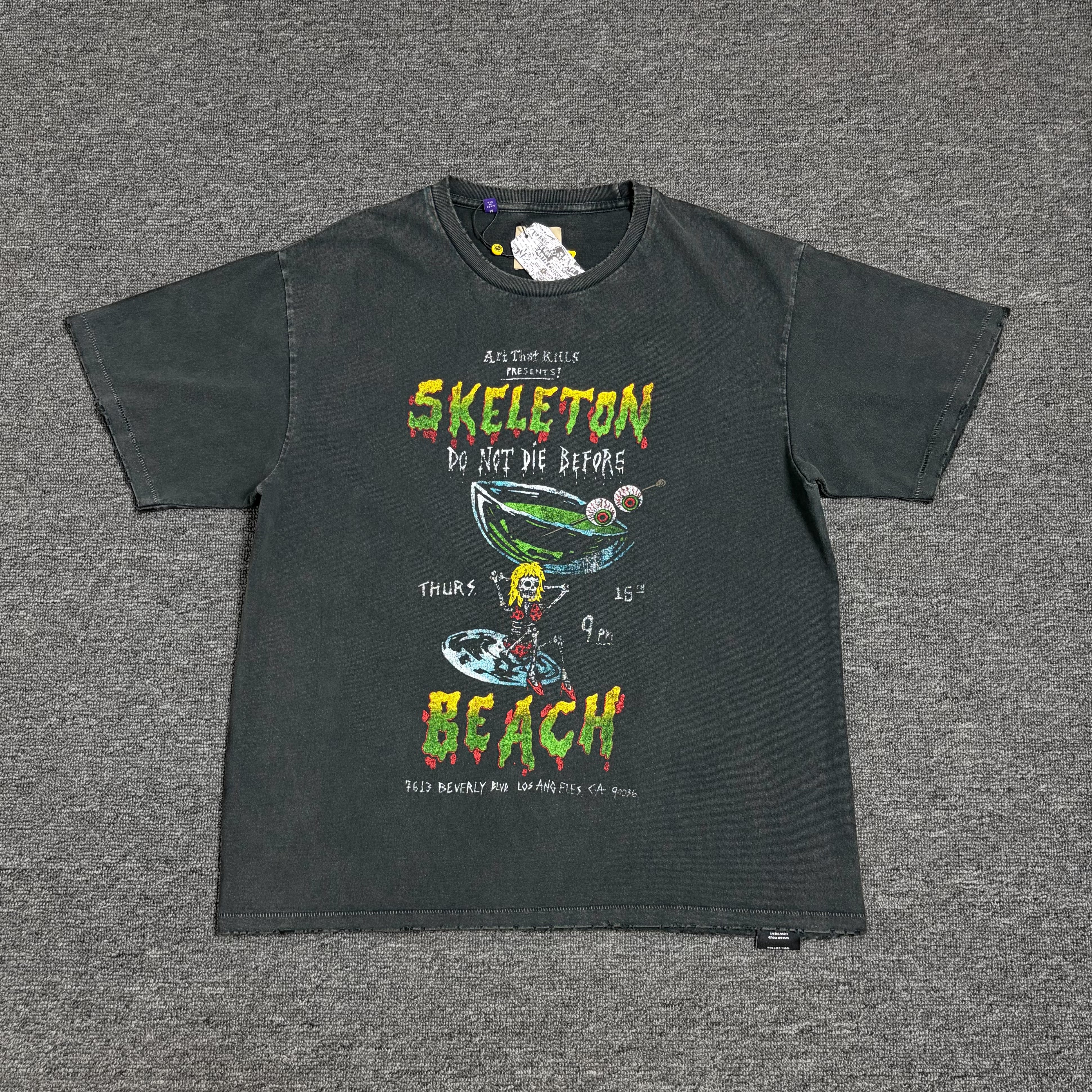 GALLERY DEPT.Don't Die Printed Distressed T-Shirt高街短袖