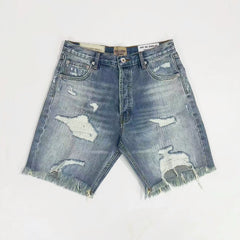 GALLERY DEPT Indian INDIANA High Street Retro Destruction Washed Outdated Hairy Denim Shorts
