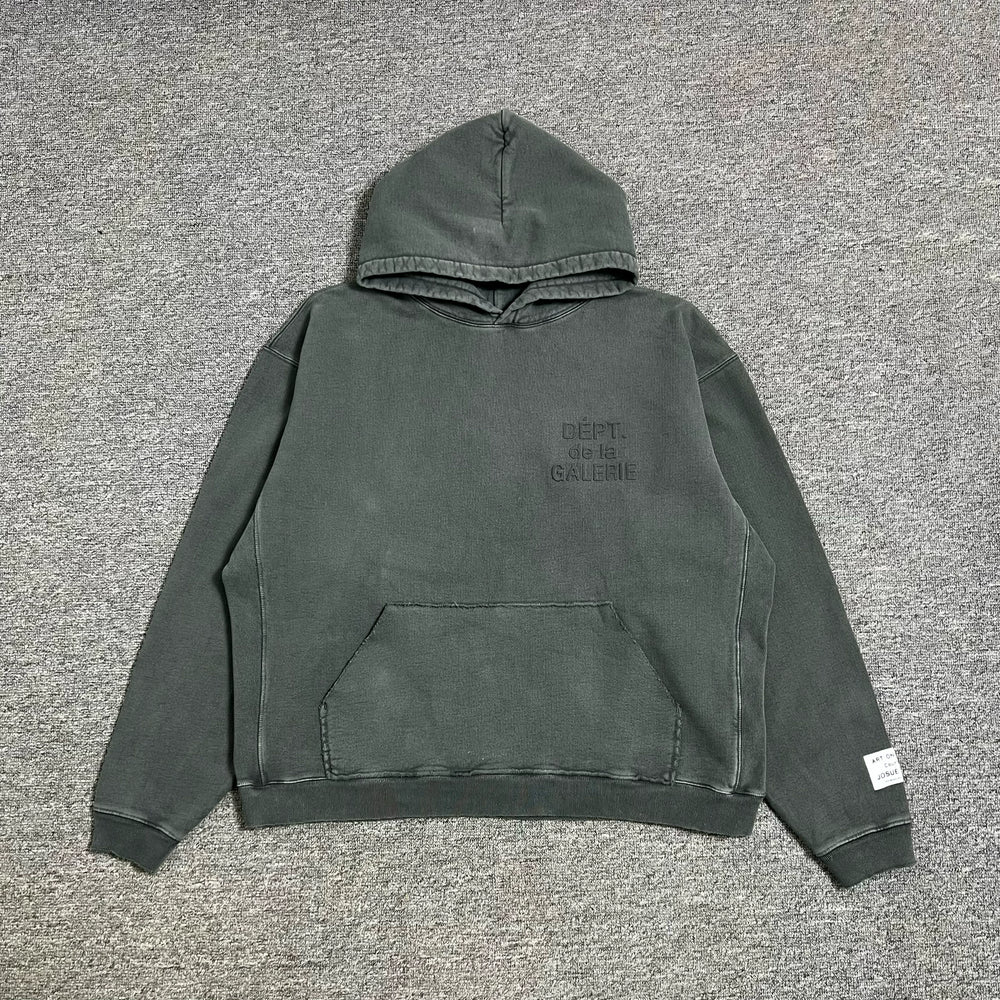 Gallery Dept. Logo Print Cotton Jersey Hoodie 3D French OS Hoodie