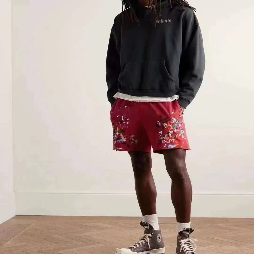 GALLERY DEPT. INSOMNIA SHOPTS Ink Splashed Dirty Washed Old Hairy American High Street Shorts