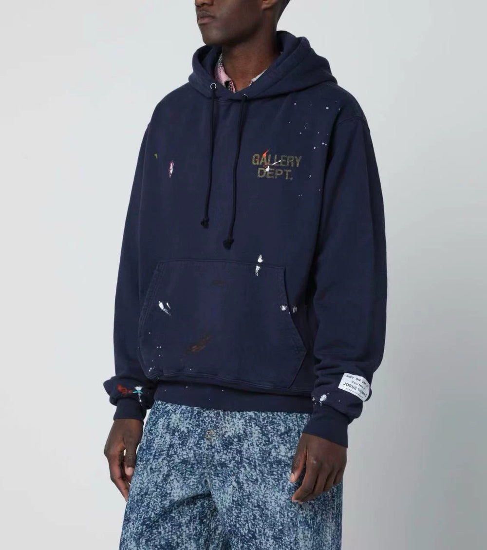 GALLERY DEPT.GD PAINT LOGO HOODIE hand-painted splashed ink hoodie letter logo sweatshirt