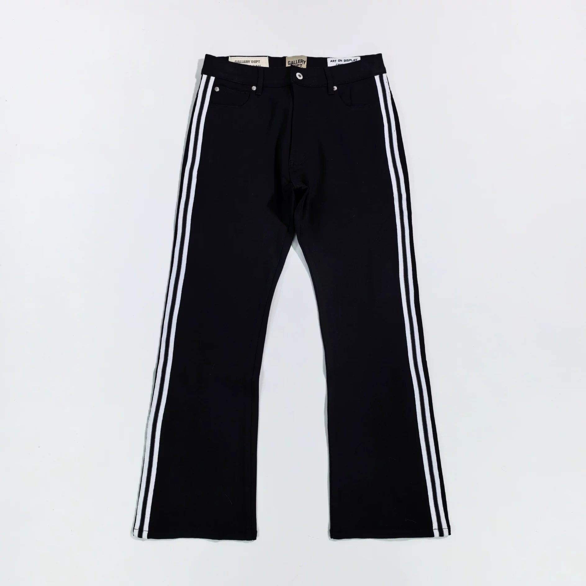 GALLERY DEPT LOGAN POLY FLARE Black and White Striped Ribbon American Retro Micro Horn Pants