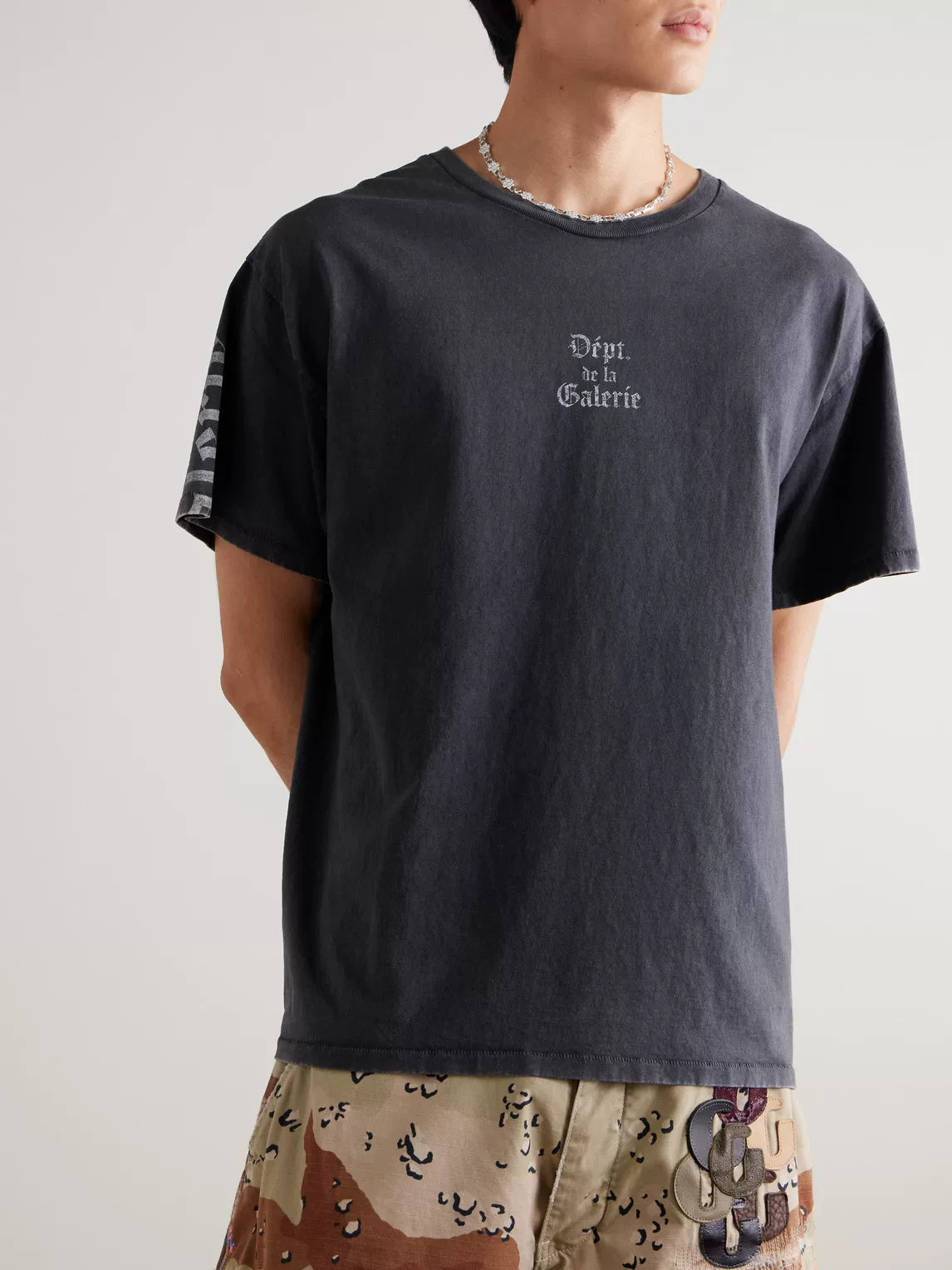 GALLERY DEPT.LOGO-PRINT COTTON-JERSEY T-SHIRT vintage high street short sleeved shirt