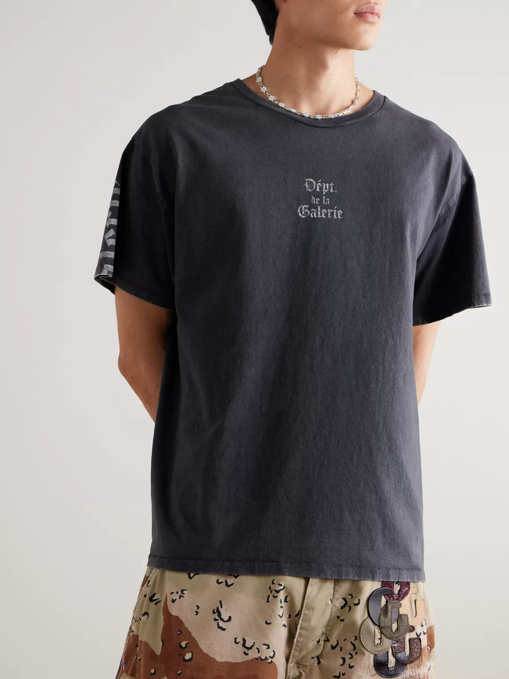 GALLERY DEPT.LOGO-PRINT COTTON-JERSEY T-SHIRT vintage high street short sleeved shirt