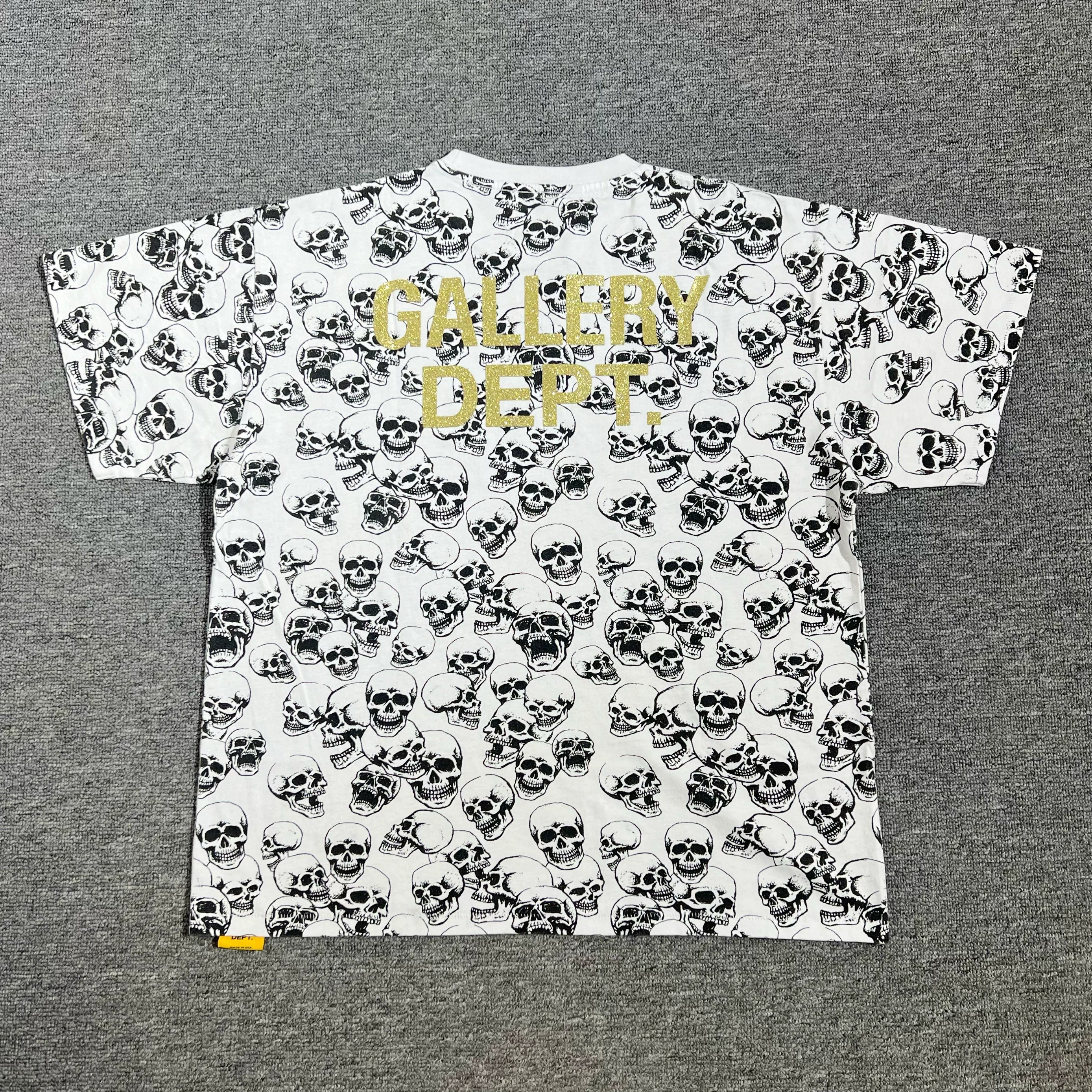 GALLERY DEPT.SKULL TEE Full Print Black Skull High Street Short Sleeves