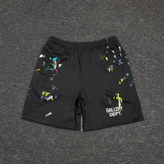 GALLERY DEPT. STUDIO GYM SHORTS hand-painted splashed ink mesh sports letter shorts