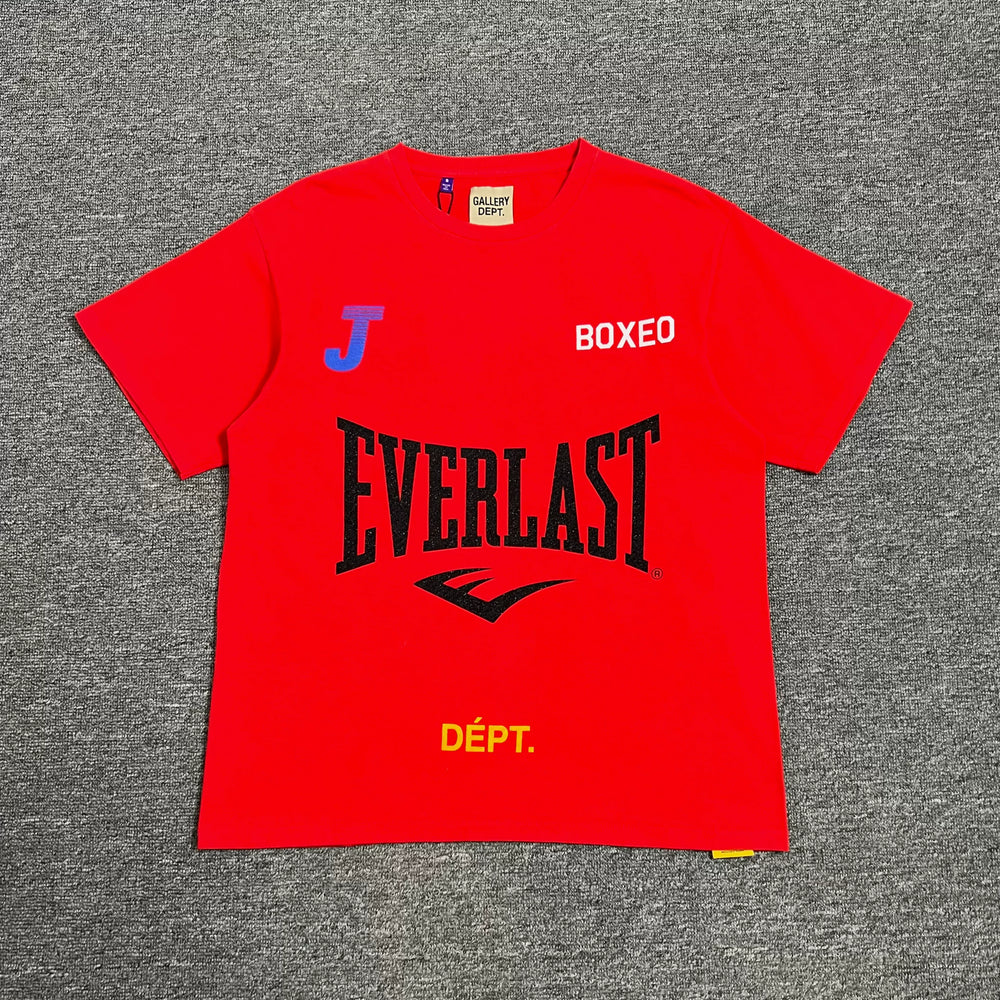 GALLERY DEPT.EVERLAST RED J TEE High Street Loose Short Sleeve T-shirt