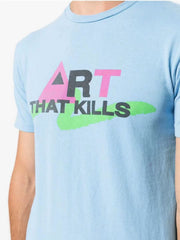 GALLERY DEPT ART THAT KILLS Retro Round Neck Pure Cotton Short sleeved T-shirt Loose fit Youth Fashion Style