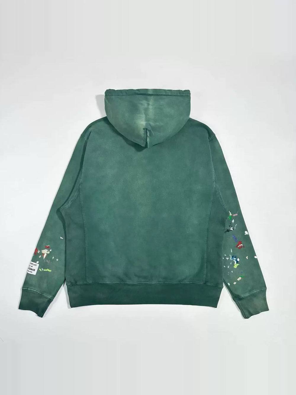 GALLERY DEPT. CENTER LOGO HOODIE, dark green, splashed ink, wash water, make old hoodies and hoodies