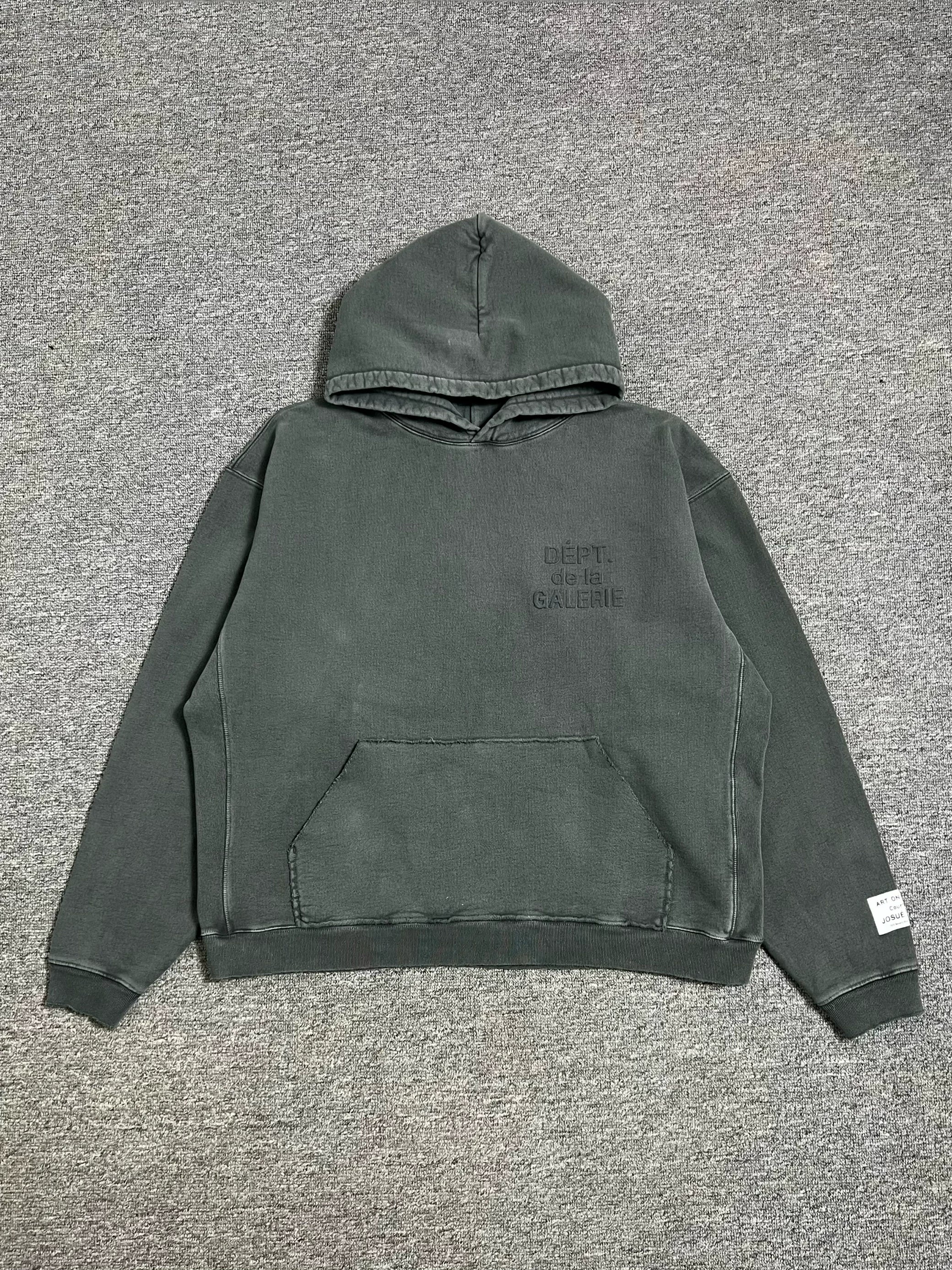 Gallery Dept. Logo Print Cotton Jersey Hoodie 3D French OS Hoodie