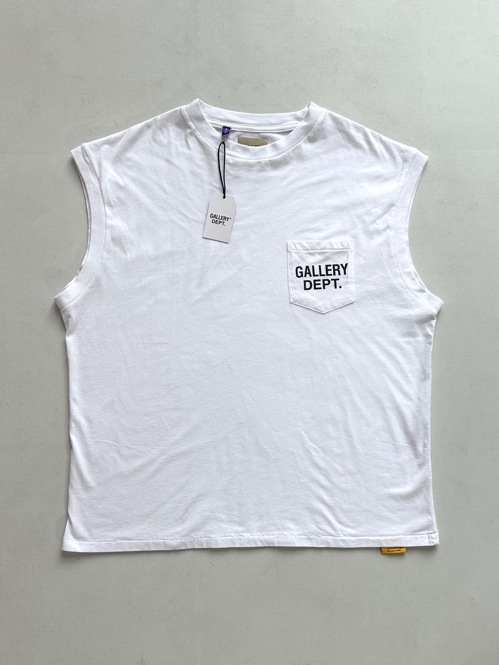 Gallery Dept Independent American Retro Vintage Washed Pocket Printed Sleeveless Tank Top T-shirt for Men and Women Trendy