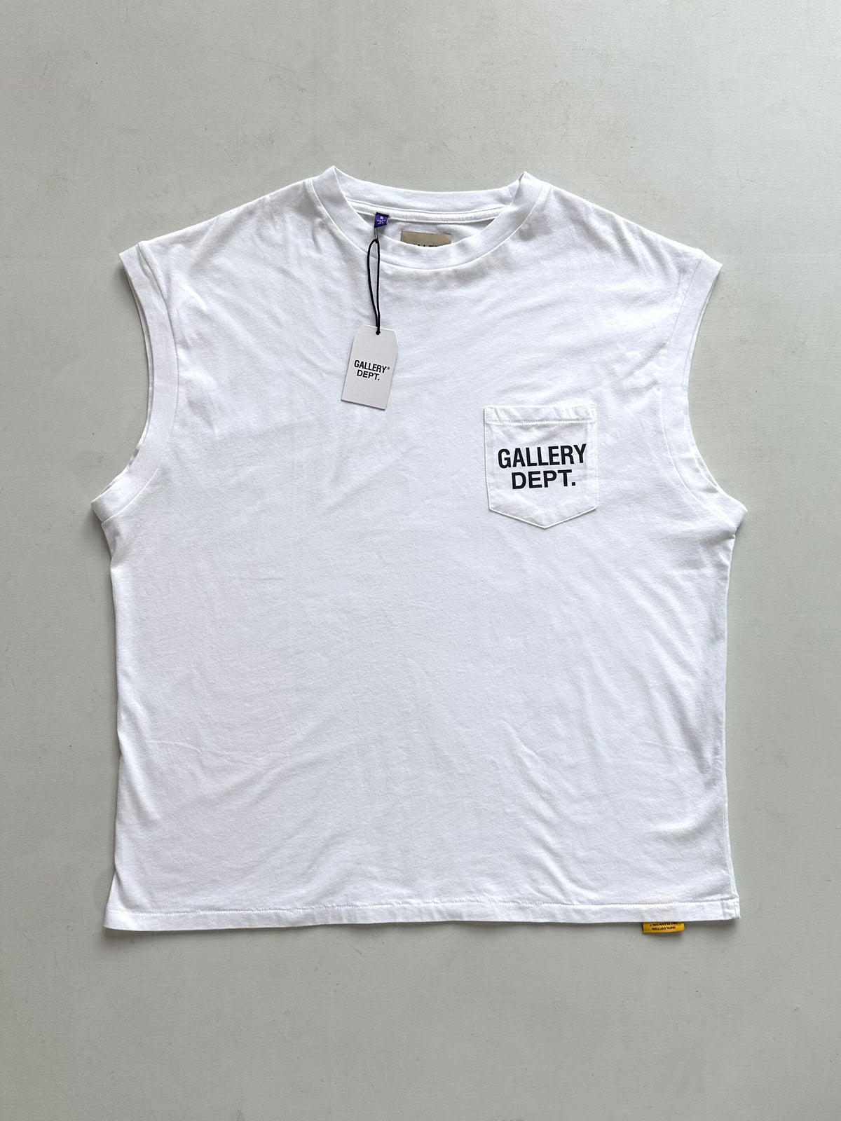 Gallery Dept Independent American Retro Vintage Washed Pocket Printed Sleeveless Tank Top T-shirt for Men and Women Trendy